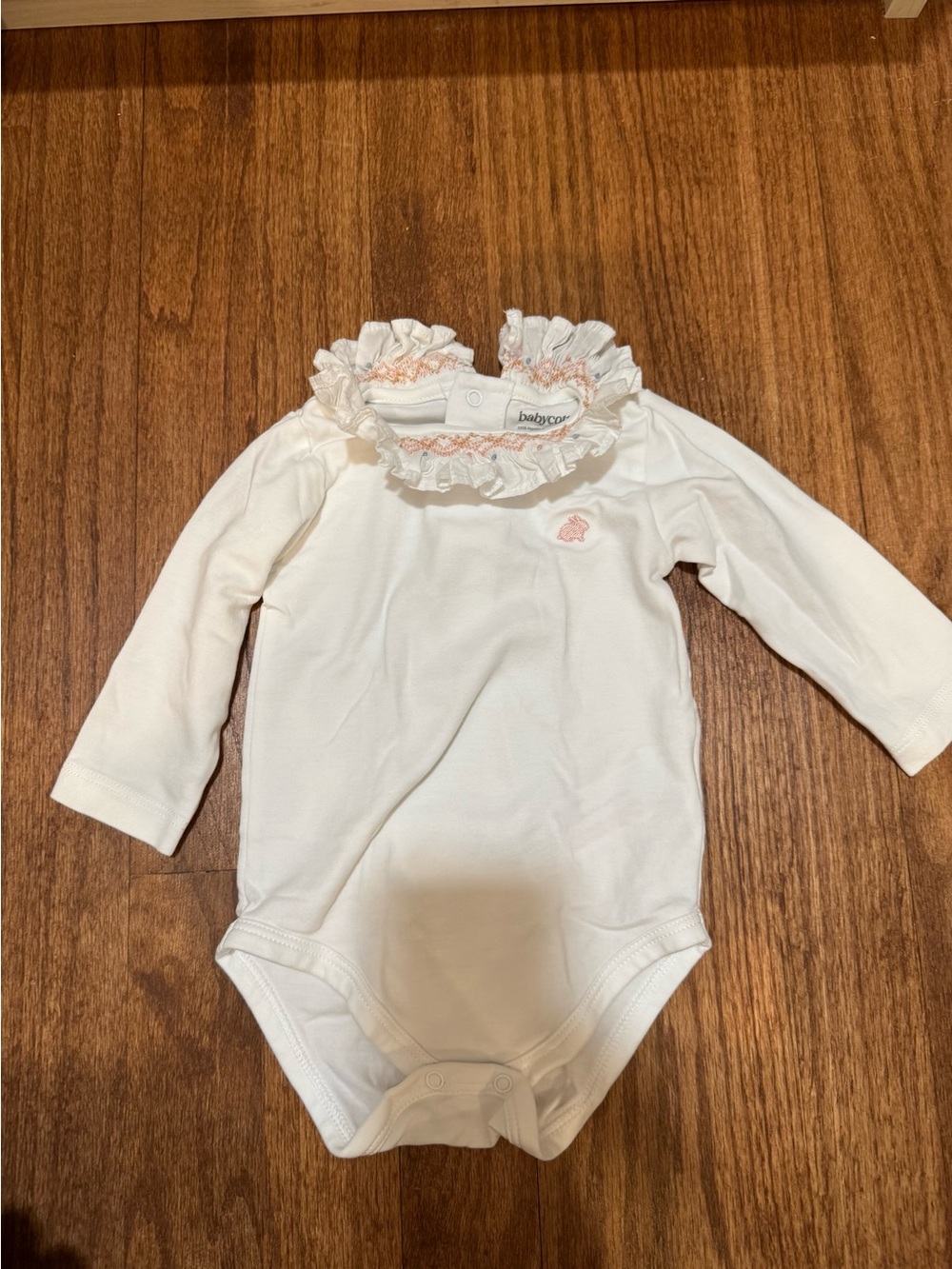 babycottons Cream Ruffled Collar One-Piece